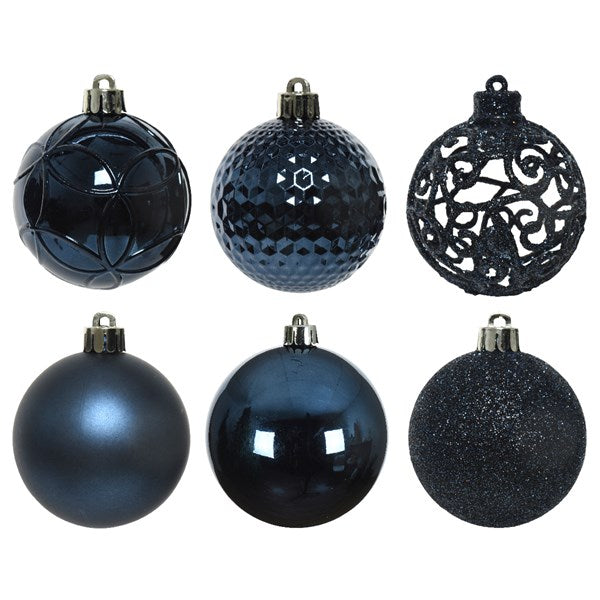 Decoris Shatterproof Baubles in Night Blue (Pack of 37) image 0