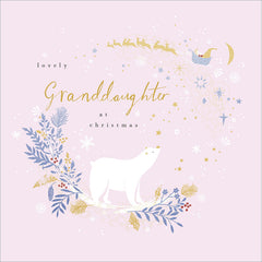 Woodmansterne Polar Bear Grandaughter Christmas Card image 0