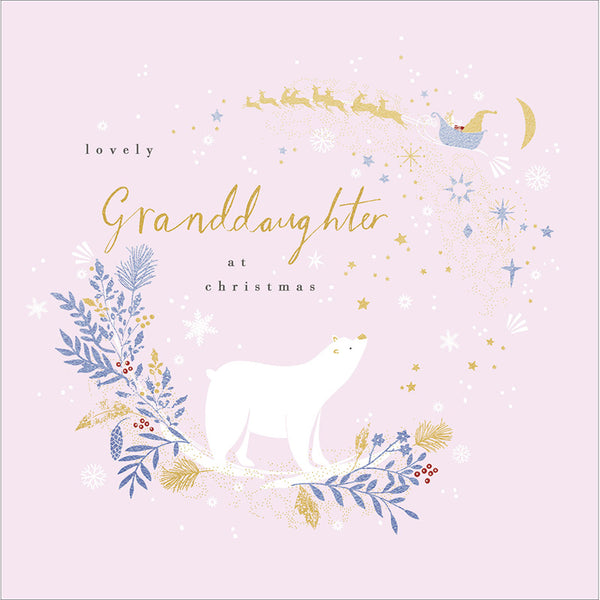 Woodmansterne Polar Bear Grandaughter Christmas Card image 0