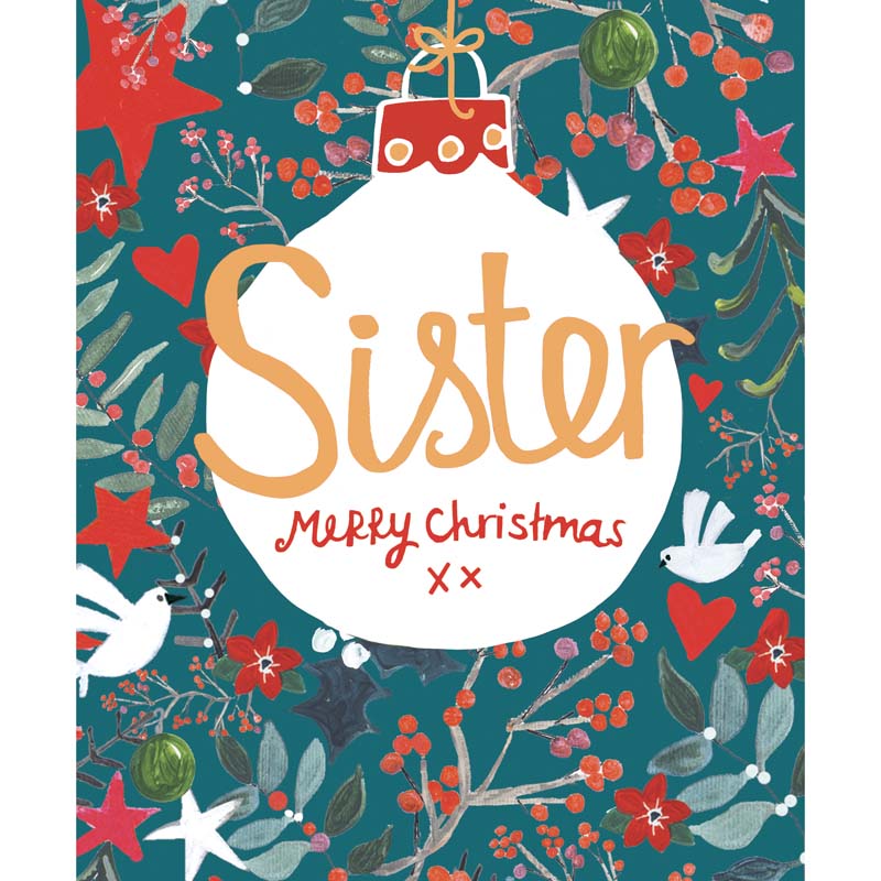 Paper Salad Sister Bauble Merry Christmas Card image 0