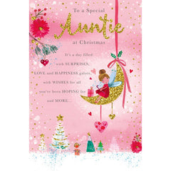 Words N Wishes Cute Fairy Sat On Moon Christmas Card image 0