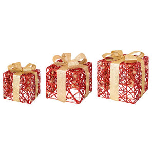 Lumineo Micro LED Battery-Operated Paper Giftboxes (Set of 3) image 1