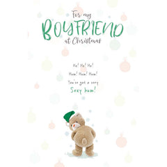Emotional Rescue Teddy with Poem Boyfriend Christmas Card image 0