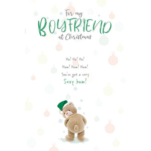 Emotional Rescue Teddy with Poem Boyfriend Christmas Card image 0