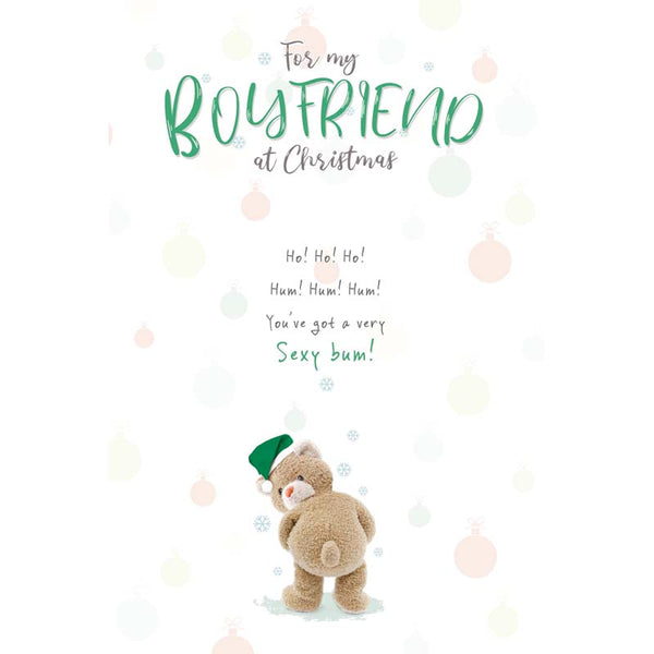 Emotional Rescue Teddy with Poem Boyfriend Christmas Card image 0