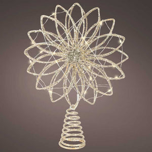 Lumineo LED Gold Glitter Starburst Tree Topper image 1