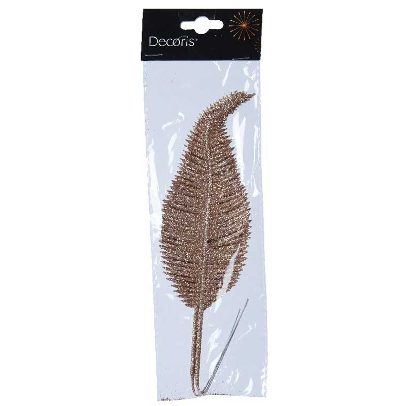 Decoris Sparkling Rose Glitter Leaf (Pack of 3) image 0