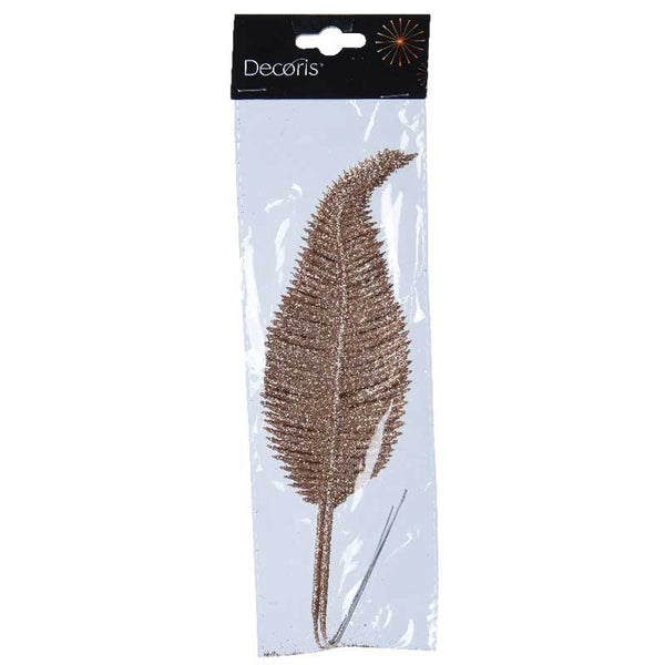Decoris Sparkling Rose Glitter Leaf (Pack of 3) image 1