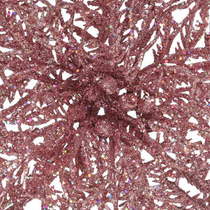 Everlands Pink Glitter Poinsettia Clip image 2
