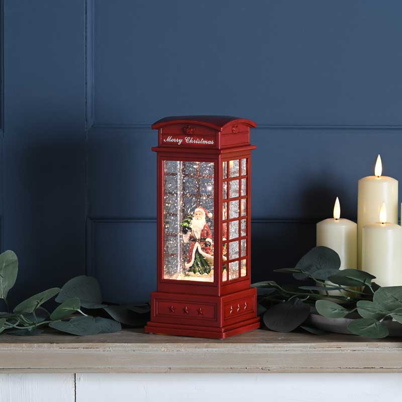 Festive Santa Scene Phone Box Water Spinner image 0