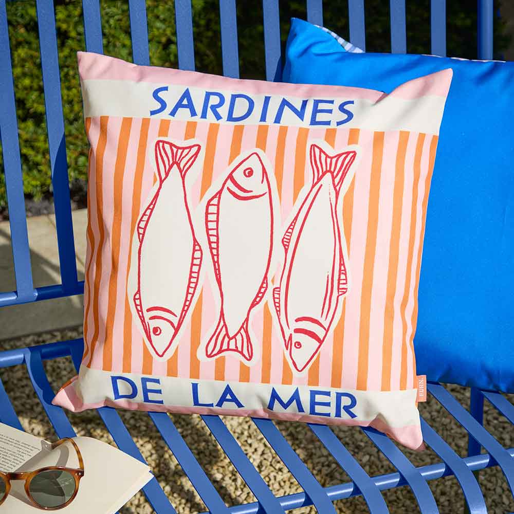 Furn Mediterranean Sardines Outdoor Cushion, 45 x 45cm image 0