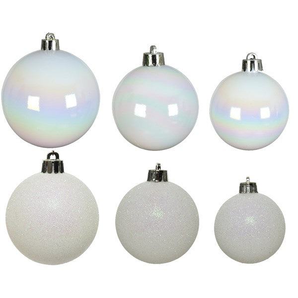 Decoris Shatterproof Baubles in White Iris (Pack of 30) image 0