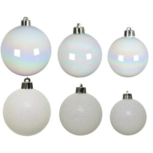 Decoris Shatterproof Baubles in White Iris (Pack of 30) image 1