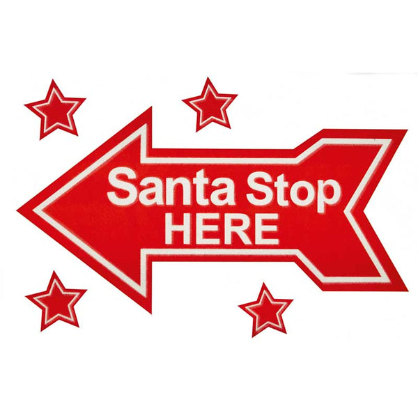 Premier Santa Stop Here Arrow Window Sticker image 0