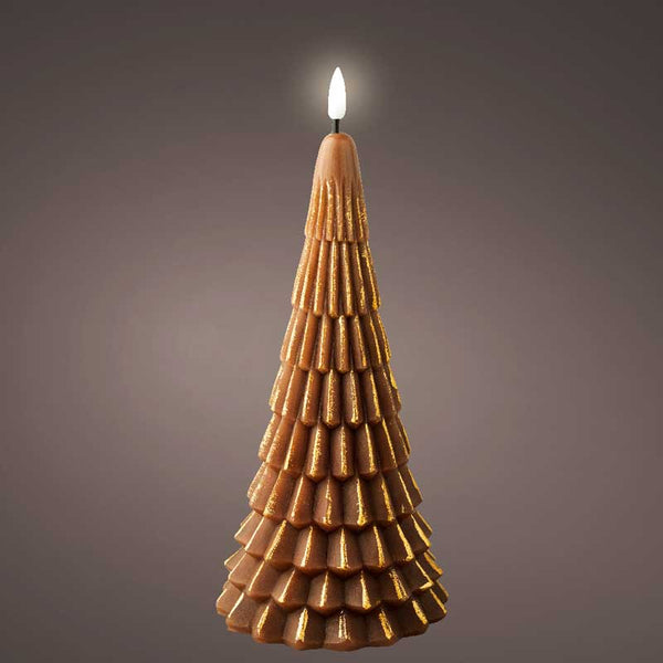 Lumineo Brown Wax LED Tree Candle image 1