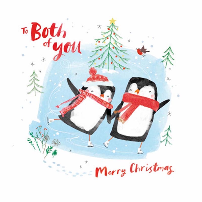 Woodmansterne To Both Of You Penguin Christmas Card image 0