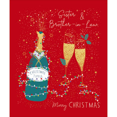 Woodmansterne Champagne Fairy Sister & Brother-In-Law Christmas Card image 0