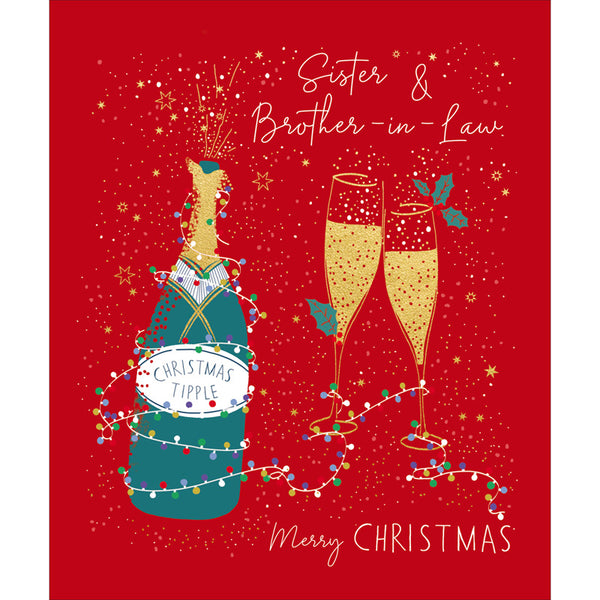 Woodmansterne Champagne Fairy Sister & Brother-In-Law Christmas Card image 0