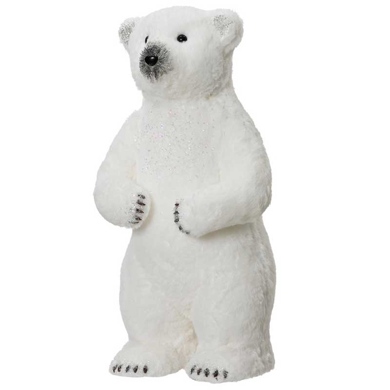 Decoris White Standing Bear with Glitter image 0
