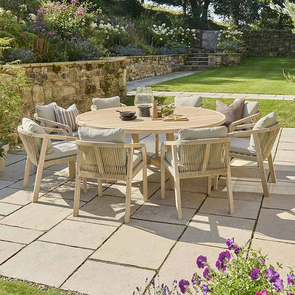 Kettler Cora Rope 8 Seat Round Dining Set with Lazy Susan image 0