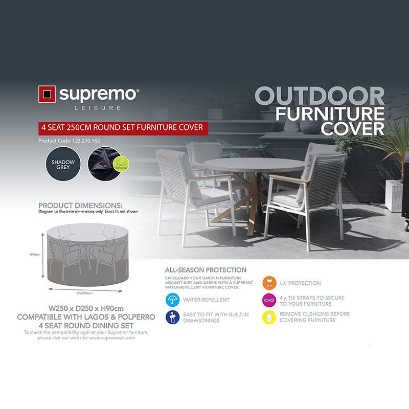 Supremo Cover for 4 Seat Round Dining Set, Dia. 250cm image 0