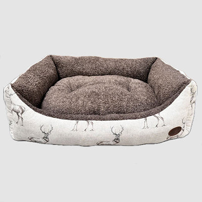 Snug & Cosy Rectangle Moorland Stag Dog Bed image 0