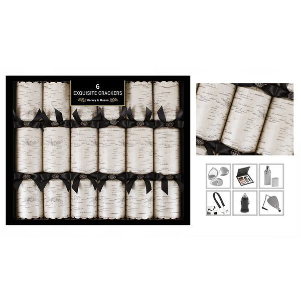 Harvey & Mason 6 Exquisite Silver Birch Crackers image 0