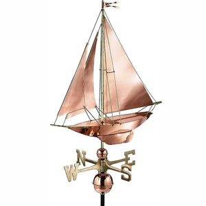 Espira Copper Racing Sloop Farmhouse Weathervane image 1