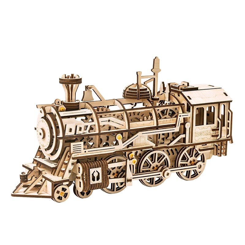 Robotime Mechanical Gear Locomotive 3D Wooden Puzzle image 0