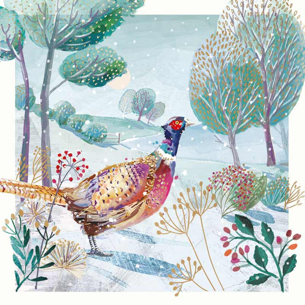 Ling Design Large Premium Cards - Pheasant In The Snow (Pack of 10) image 0