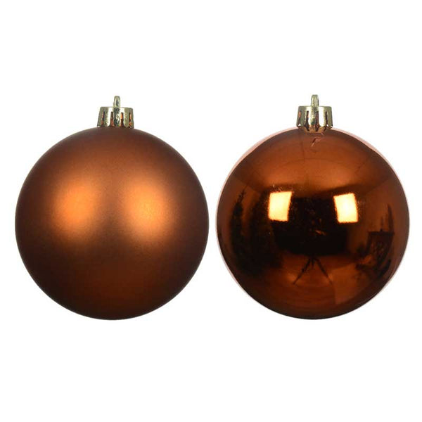 Decoris Shatterproof Baubles in Warm Cider (Pack of 6) image 1