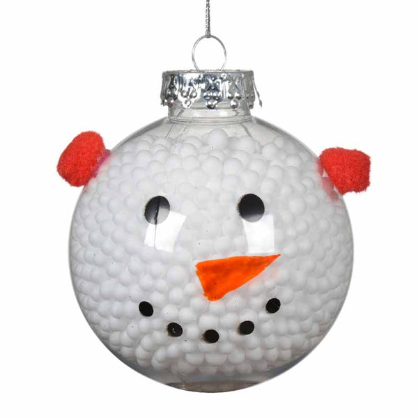Decoris Shatterproof Bauble with Snowman Face image 0