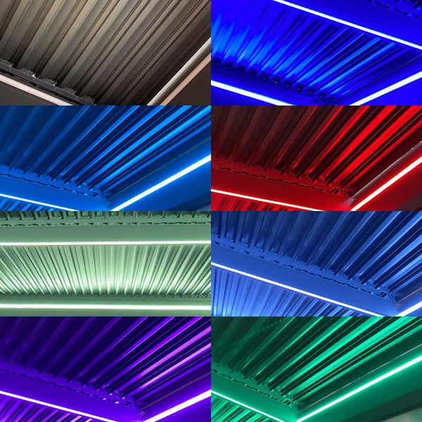Supremo Belfort Grey Square Pergola with Curtains & LEDs (3m x 3m) image 2