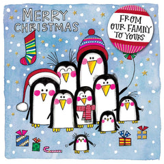 Rachel Ellen Our Family To Yours with Penguins Christmas Card image 0