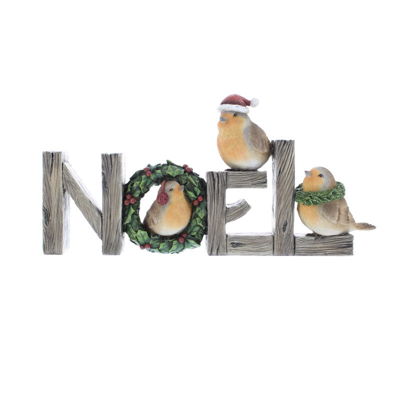 Festive Robins &amp; Noel Tabletop Decoration image 0
