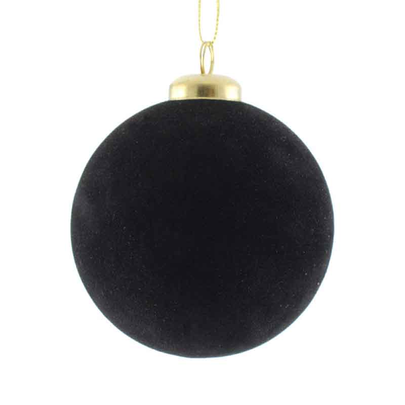 SageDecor Black Flocked Bauble image 0