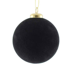 SageDecor Black Flocked Bauble image 1