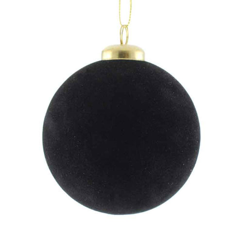SageDecor Black Flocked Bauble image 1