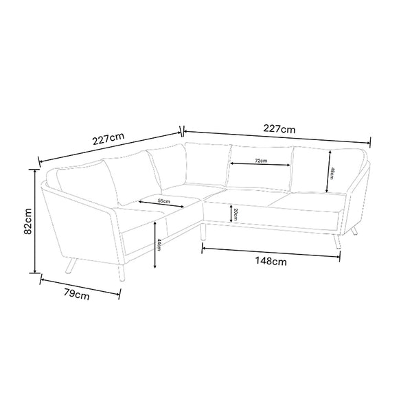 Hartman Trevi Mini Corner Sofa Set with Square Table image 4
