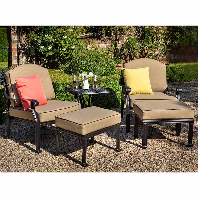 Hartman Amalfi Companion Set in Bronze with Footrests &amp; Square Side Table image 0