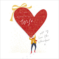 Woodmansterne Heart Wife Christmas Card image 0