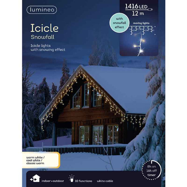 Lumineo LED Icicle Lights with Snowfall Effect image 2