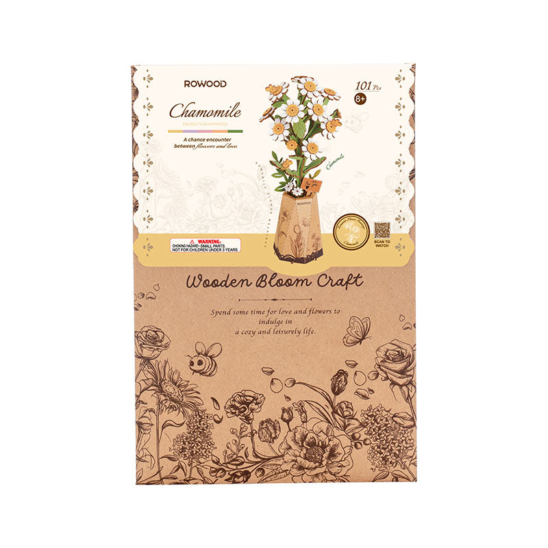 Robotime Chamomile DIY Wooden Flower 3D Puzzle image 0