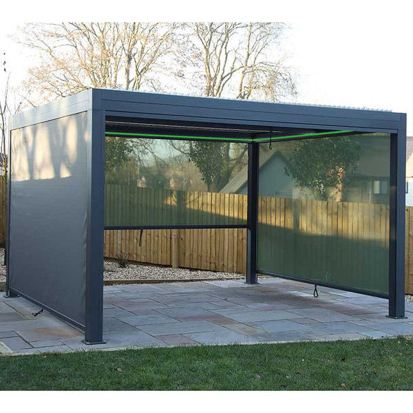 Supremo Belfort Grey Rectangular Pergola with Curtains & LEDs (4m x 3m) image 4