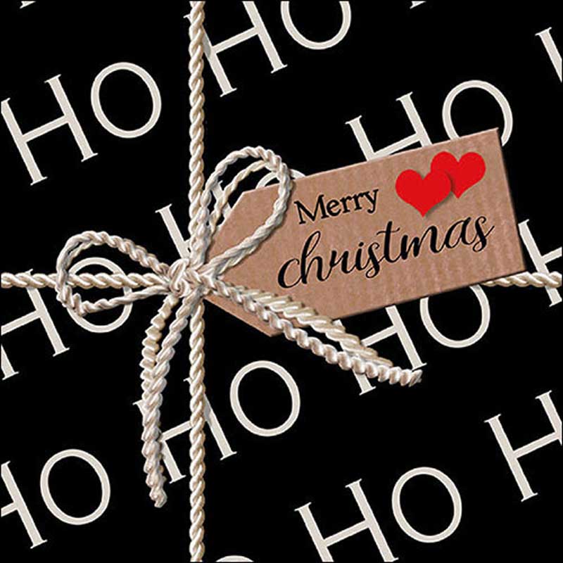 Ambiente Paper Napkins - Ho Ho Gift Black (Pack of 20) image 0