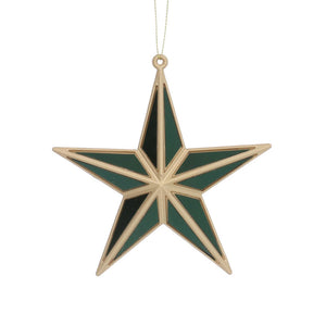 Gisela Graham Gold Acrylic &amp; Green Mirror 5-Point Star image 1