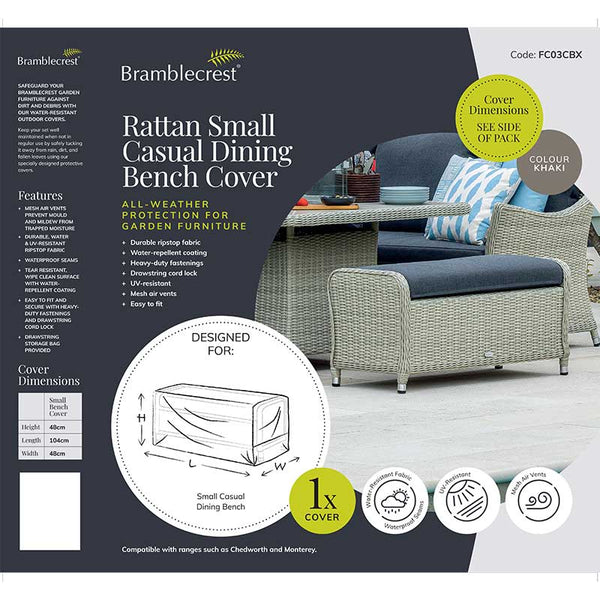 Bramblecrest Cover for Rattan Casual Dining Bench, Small image 1