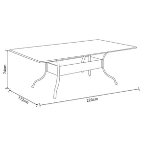 Hartman Capri 8 Seat Patio Dining Set in Antique Grey with Rectangular Table, Parasol & Base image 11
