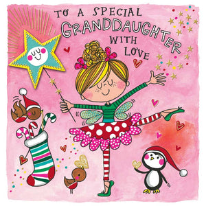Rachel Ellen Special Granddaughter with Fairy Christmas Card image 0