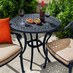 Hartman Capri Metal Bistro Set in Bronze with Amber Cushions image 2